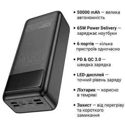 Батарея универсальная HOCO 50000mAh Apollo PD/65W QC/3.0 Black (DB81A / 714725)