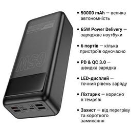 Батарея универсальная HOCO 50000mAh Apollo PD/65W QC/3.0 Black (DB81A / 714725)