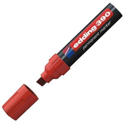 Маркер Edding Permanent e-390 4-12 мм, chisel tip, waterproof, red (390/02)