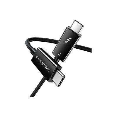 Дата кабель USB-C to USB-C 0.5m Thunderbolt 3 100W (20V/5A) 5K60Hz Cabletime (CA915392)