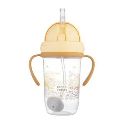Поїльник-непроливайка Canpol babies MOUNTAINS з трубочкою і обтяжувачем, 270 мл, бежева (56/620_bei)