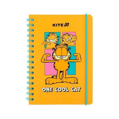Блокнот Kite на спіралі A5 Garfield , 80 аркушів, клітинка (GF25-190)