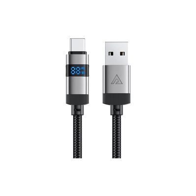 Дата кабель USB 2.0 AM to USB-C 1.2m digital display braided C15-04 black Acefast (6974316283737)