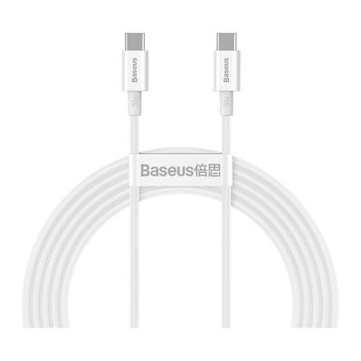 Дата кабель USB-C to USB-C 2.0m 100W white Baseus (CATYS-C02)
