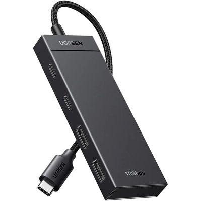 Концентратор Ugreen USB-C to 2xUSB 3.2 Gen2 + 2xUSB-C 3.2 Gen2 10Gbps CM806 black (35583)