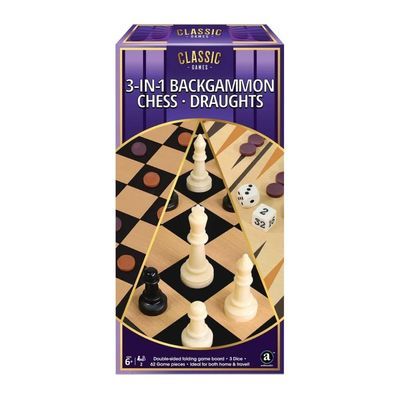 Настільна гра Ambassador Набір 3-in-1 Backgammon Chess Draughts (англ) (6337864)