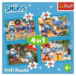 Пазл Trefl The Smurfs Деревня Смурфов 4 in 1 (35, 48, 54, 70) элемента (5900511346565)