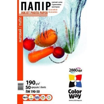 Фотопапір ColorWay 10x15 190г matte, 50с (PM1900504R)