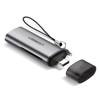 Зчитувач флеш-карт Ugreen USB Type-C 3.1 to TF/SD CM184 Gray (50704)