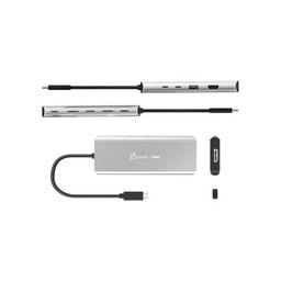 Концентратор J5create USB-C 7-in-1 USB 3.2 + USB-C PD + HDMI 4K + DisplayPort + SD/TF gray (JCD401-N)