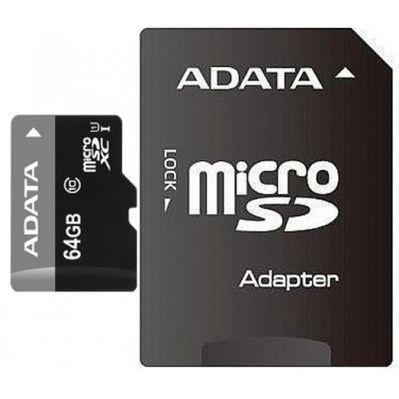 Карта пам'яті ADATA 64GB microSD class 10 UHS-I (AUSDX64GUICL10-RA1)