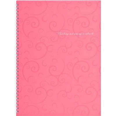 Блокнот Buromax spiral side, А4, 80sheets, Barocco, square, pink (BM.2446-610)