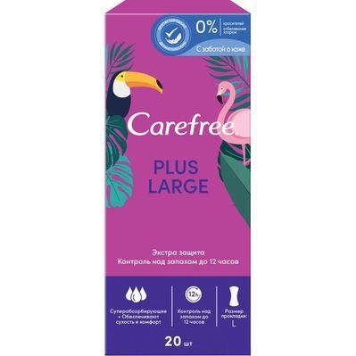 Щоденні прокладки Carefree Plus Large 20 шт. (3574661064543/3574661606248)