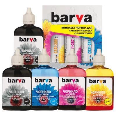 Чернила Barva Canon PGI-520PGBK + CLI-521BK/C/M/Y (5x90 г) SET (CPGI520-5-090-MP)