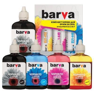 Чернила Barva Epson 26/26XL (XP-600) B/PB/C/M/Y (5х90 г) SET (E26-090-MP)