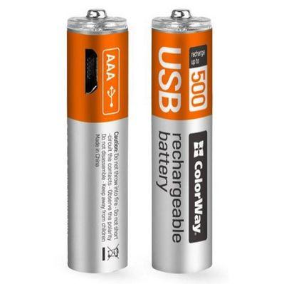 Акумулятор ColorWay AAA USB-micro 400 mAh * 2 (CW-UBAAA-01)