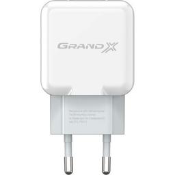 Зарядное устройство Grand-X 5V 2.1A White (CH-03W)