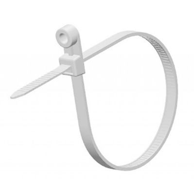 Стяжка Ritar 200мм/5.0мм под дюбель, белая, 100 шт (CTКR-W5200)