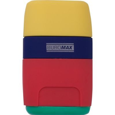 Точилка Buromax RUBBER TOUCH /large, container, eraser (BM.4771-1)