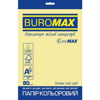 Бумага Buromax А4, 80g, PASTEL yellow, 20sh, EUROMAX (BM.2721220E-08)