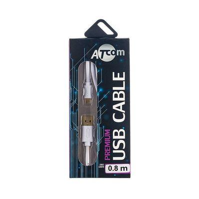 Дата кабель USB 2.0 AM to Micro 5P 1.8m white Atcom (16122)
