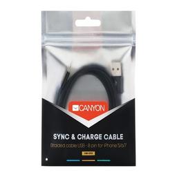 Дата кабель USB 2.0 AM to Lightning 1.0m Black Canyon (CNE-CFI3B)