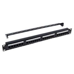 Патч-панель 19" 24xRJ-45 UTP cat.5e, 1U, with cable organizer Kingda (KD-PP07-UTP-C5e-24P)