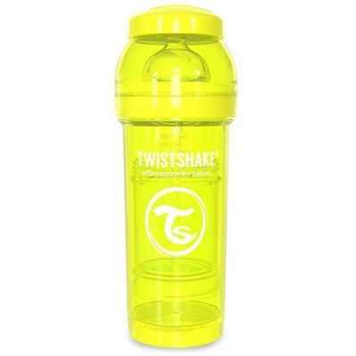 Пляшечка для годування Twistshake антиколькова 260 мл, жовта (24883)