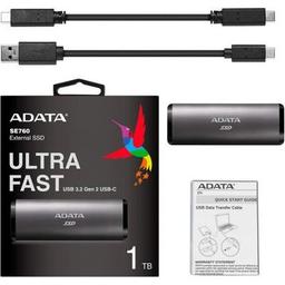 Накопитель SSD USB 3.2 1TB ADATA (ASE760-1TU32G2-CTI)