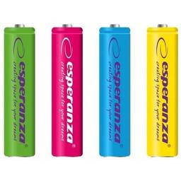 Аккумулятор Esperanza AAA 1000mAh Ni-MH * 4 mix of colors (EZA107)