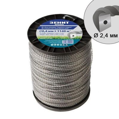 Жилка косильна Зеніт "ПРОФІ" "Подвійна з кордом" 2,4 мм x 1140 м (40724000)