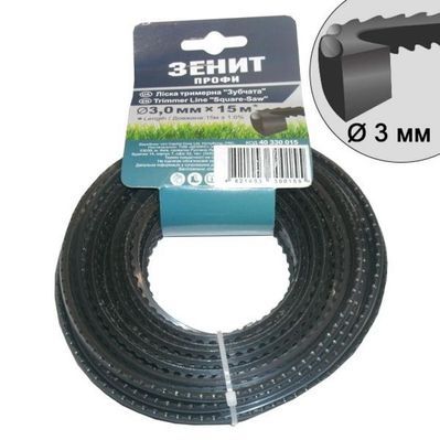 Жилка косильна Зеніт "ПРОФІ" "Зубчата" 3,0 мм x 15 м (40330015)