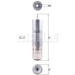 Фильтр топливный Mahle KL736/1D