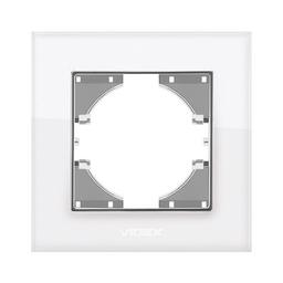 Рамка Videx BINERA белое стекло одинарная (VF-BNFRG1H-W)