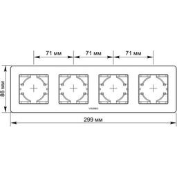 Рамка Videx BINERA зелене скло 4 поста (VF-BNFRG4H-GR)