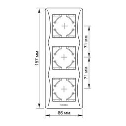Рамка Videx BINERA срібний шовк 3 поста (VF-BNFR3V-SS)