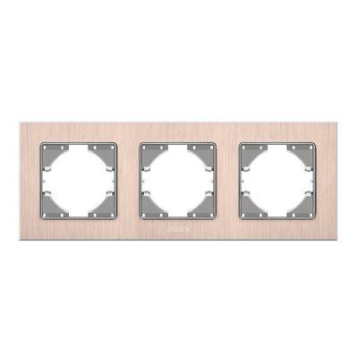 Рамка Videx BINERA медный алюминий 3 поста (VF-BNFRA3H-CP)