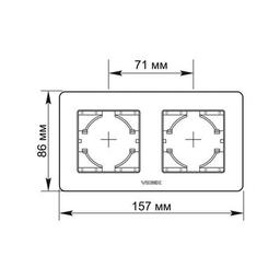 Рамка Videx BINERA серебристый алюминий 2 поста (VF-BNFRA2H-SL)