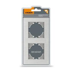 Рамка Videx BINERA серебристый алюминий 2 поста (VF-BNFRA2H-SL)