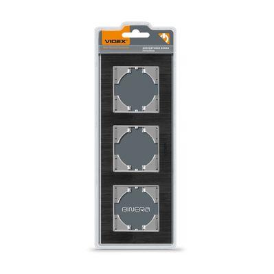 Рамка Videx BINERA чорний алюміній 3 поста (VF-BNFRA3H-B)