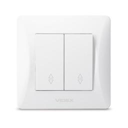 Перемикач Videx BINERA 2кл прохідний білий (VF-BNSW2P-W)