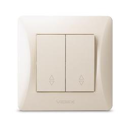 Переключатель Videx BINERA 2кл проходной кремовый (VF-BNSW2P-CR)