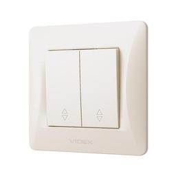 Переключатель Videx BINERA 2кл проходной кремовый (VF-BNSW2P-CR)