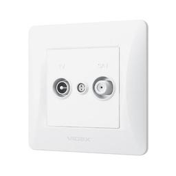 ТВ розетка Videx BINERA TV+SAT конечная белая (VF-BNSK2TVS)