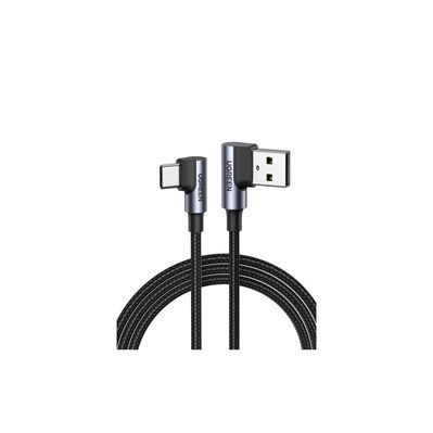 Дата кабель USB 2.0 AM to Type-C 1.0m US176 Both Angled 3A (Black) Ugreen (20856)