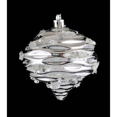 Елочная игрушка YES! Fun Хрусталь шар серебро 8 см (972898)