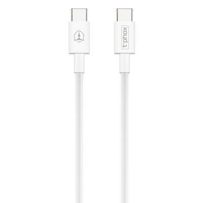 Дата кабель USB Type-C to Type-C 1.0m 3A White T-Phox (T-CC834)