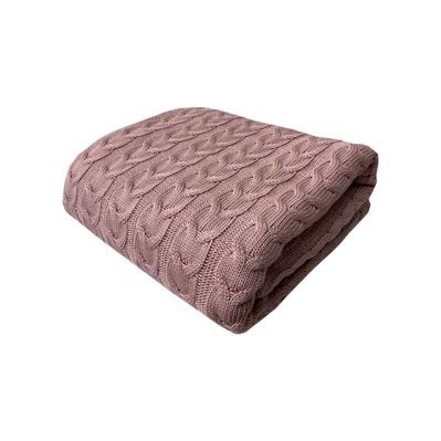 Плед Прованс Глорія 190х220 коси Попелясто-рожевий (14600)