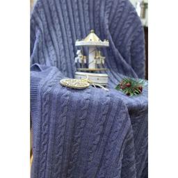 Плед Прованс Soft косы Синий меланж 90x130 см (11681)