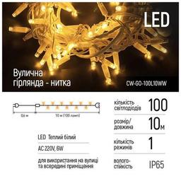 Гирлянда ColorWay 10м 100Led IP65 теплый белый свет (CW-GO-100L10WW)